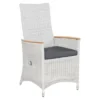 LC Garden Chelsea Gartensessel Geflecht Mit Teak-Armlehnen White Wash/Anthrazit