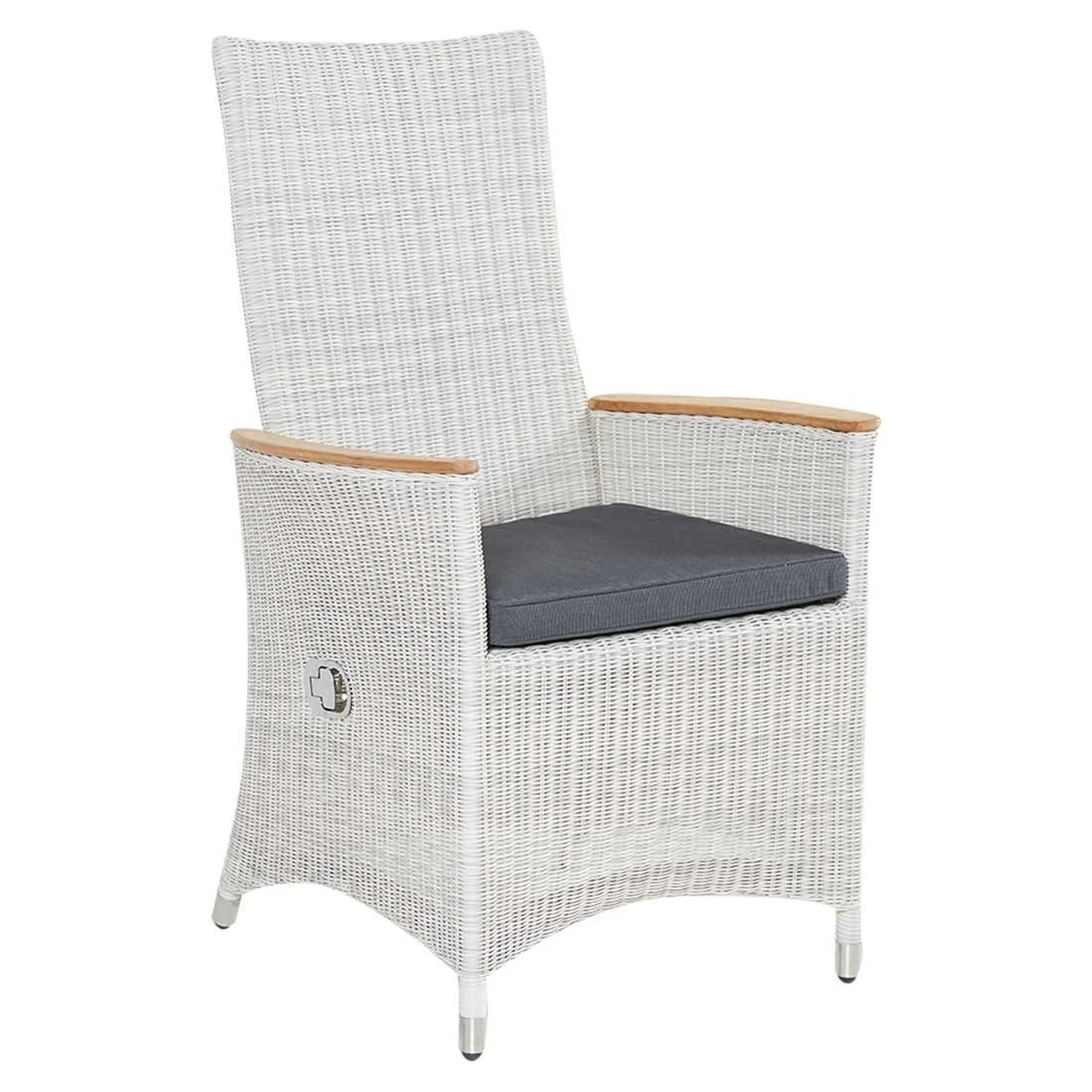 LC Garden Chelsea Gartensessel Geflecht Mit Teak-Armlehnen White Wash/Anthrazit 1 LC Garden Chelsea Gartensessel Geflecht Mit Teak-Armlehnen White Wash/Anthrazit