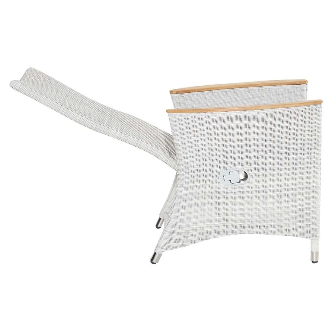 LC Garden Chelsea Gartensessel Geflecht Mit Teak-Armlehnen White Wash/Anthrazit 3 LC Garden Chelsea Gartensessel Geflecht Mit Teak-Armlehnen White Wash/Anthrazit – Bild 3