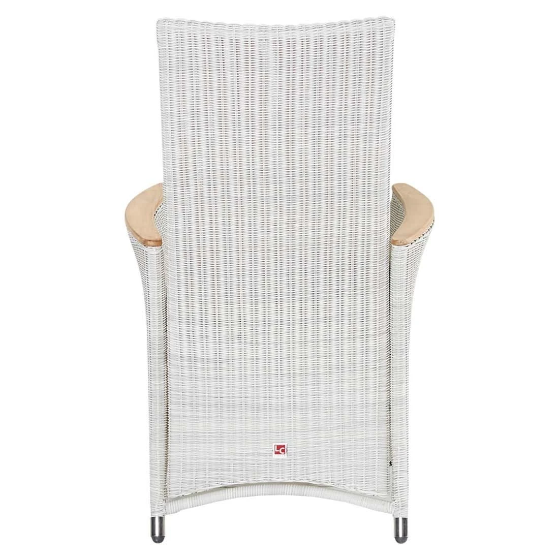 LC Garden Chelsea Gartensessel Geflecht Mit Teak-Armlehnen White Wash/Anthrazit 4 LC Garden Chelsea Gartensessel Geflecht Mit Teak-Armlehnen White Wash/Anthrazit – Bild 4