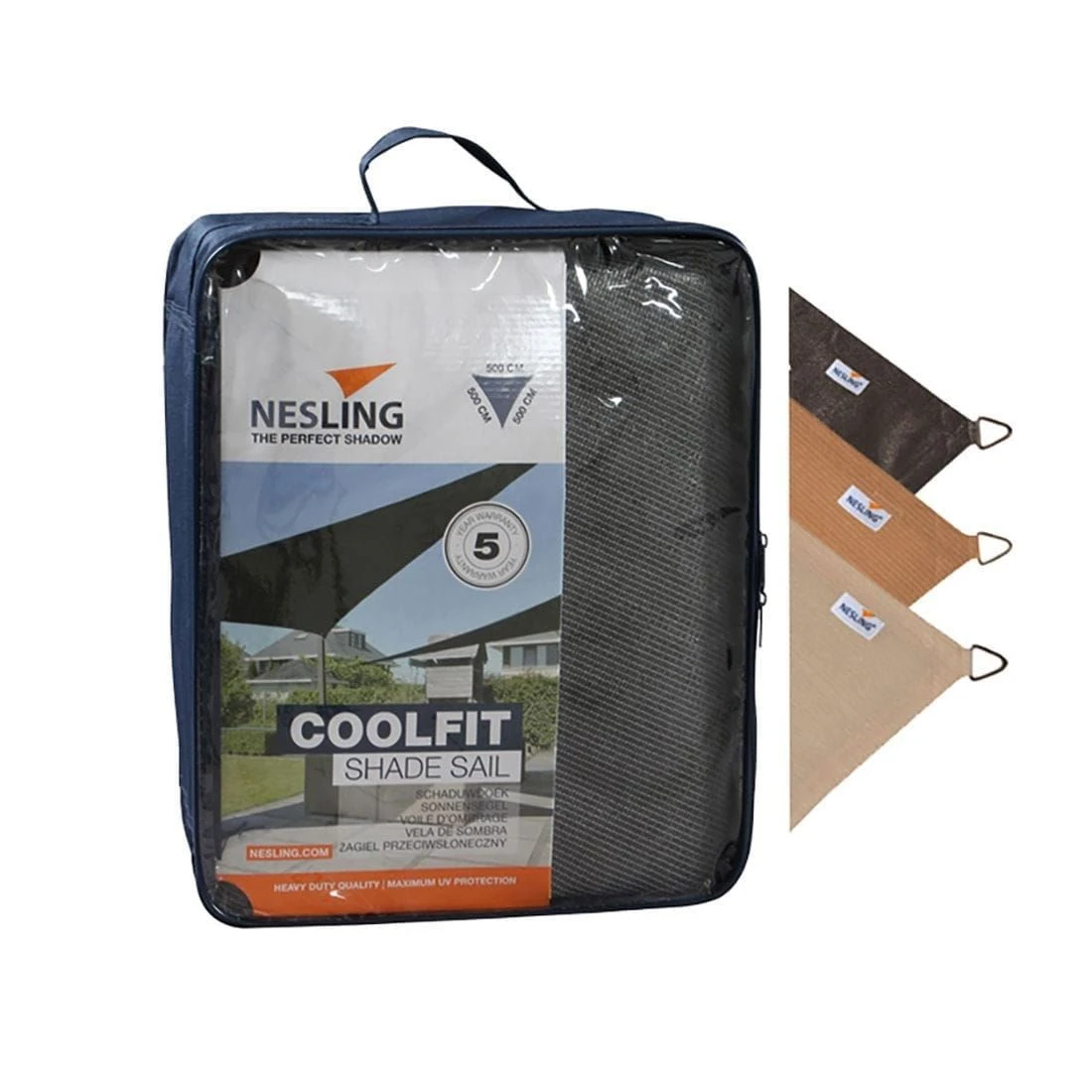 Nesling Coolfit Sonnensegel 3-Eck 500x500x500 Cm HDPE Grau 4 Nesling Coolfit Sonnensegel 3-Eck 500x500x500 Cm HDPE Grau – Bild 4