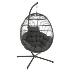 Sungörl Folt Meran Hängesessel Stahl/Geflecht Anthrazit/Grau