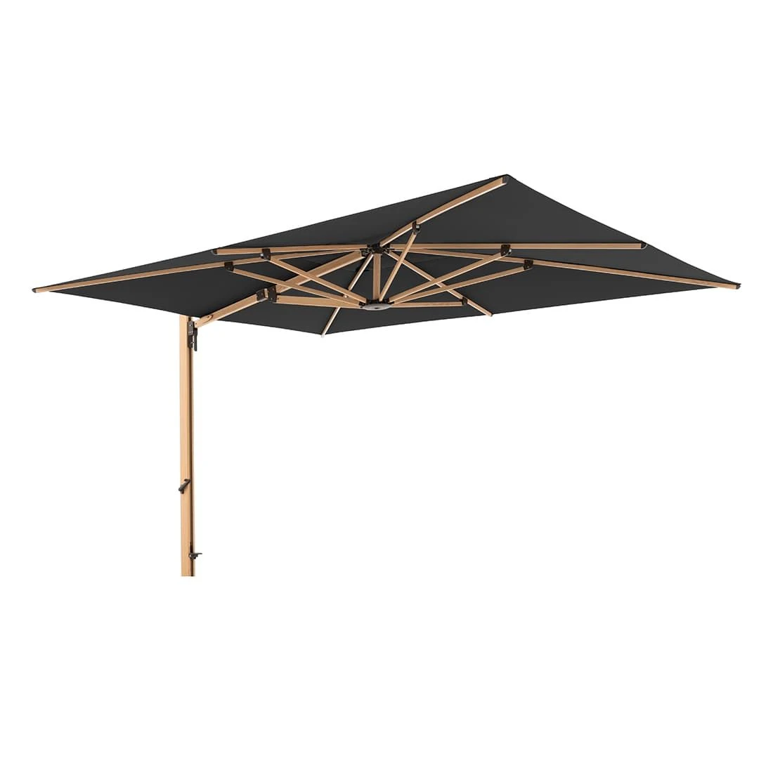 Doppler Alu-Wood Ampelschirm 400x300cm Holzoptik/Alu -840 Anthrazit 2 Doppler Alu-Wood Ampelschirm 400x300cm Holzoptik/Alu -840 Anthrazit – Bild 2