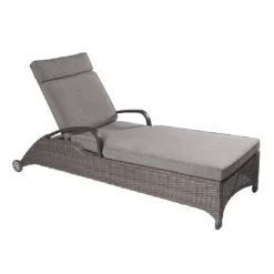 LC Garden Komido Gartenliege Aluminium/Geflecht Anthrazit/Omega Braun