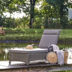 LC Garden Komido Gartenliege Aluminium/Geflecht Anthrazit/Omega Braun -Gartenmöbel Geschäft 1248162 6