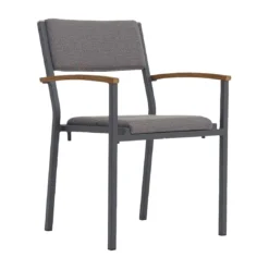 Zebra Quadux Stapelsessel Aluminium/Tuvatextil Graphit/Turmalin Grey