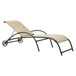 Vermobil Park Gartenliege Stahl/Textilene Antikgrau/Ecru