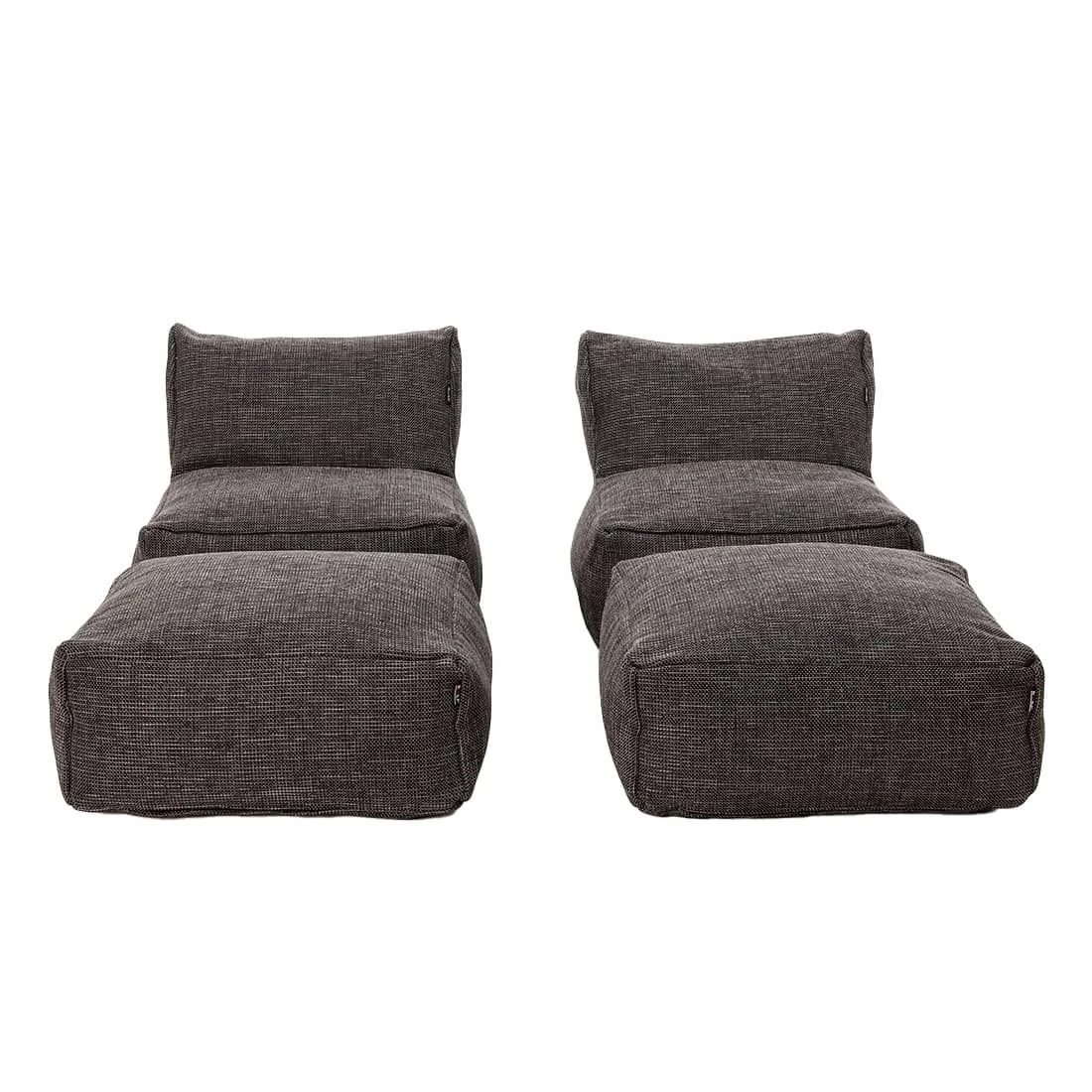 ROOLF Living Loungesesselset Inkl. Hocker Anthrazit 1 ROOLF Living Loungesesselset Inkl. Hocker Anthrazit