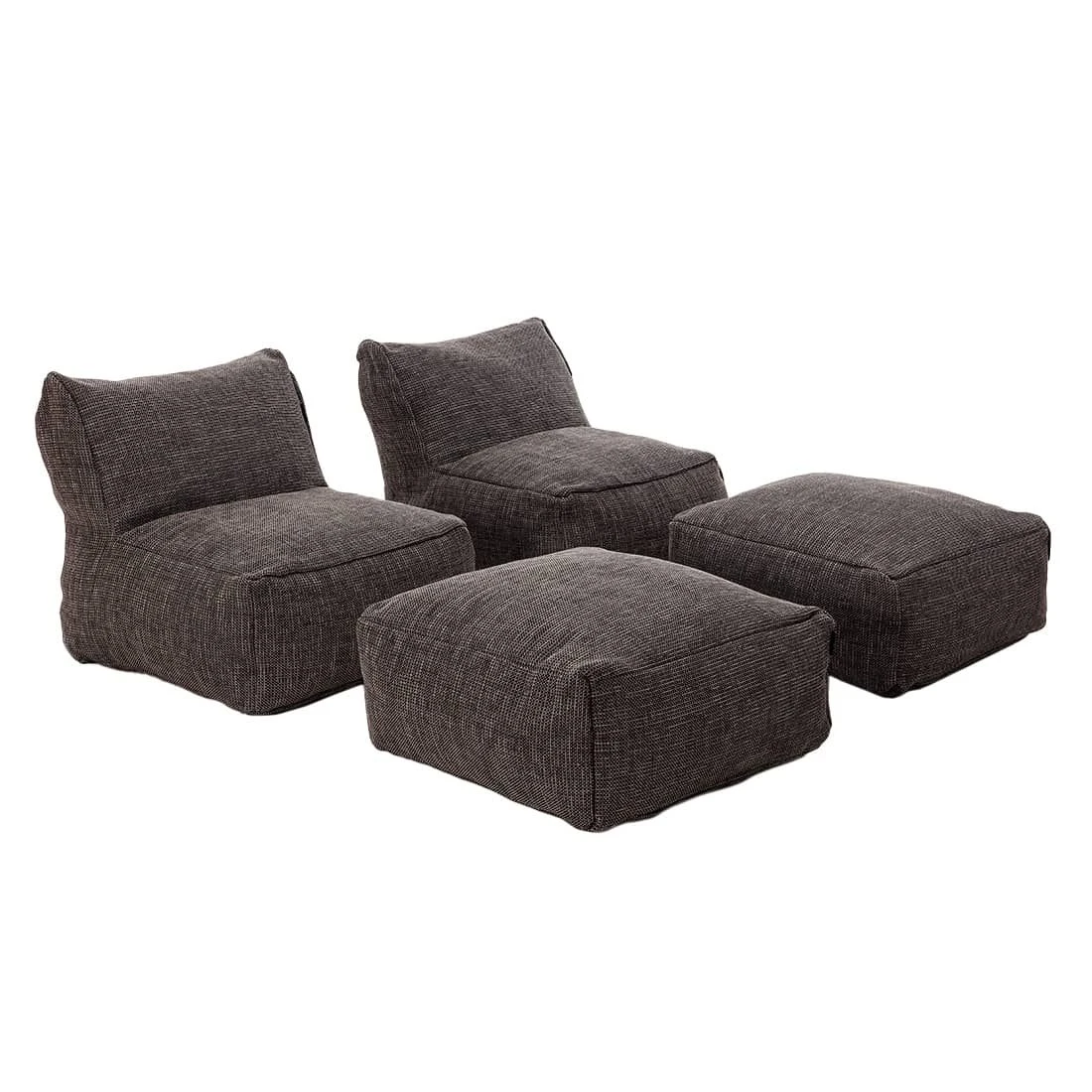 ROOLF Living Loungesesselset Inkl. Hocker Anthrazit 2 ROOLF Living Loungesesselset Inkl. Hocker Anthrazit – Bild 2