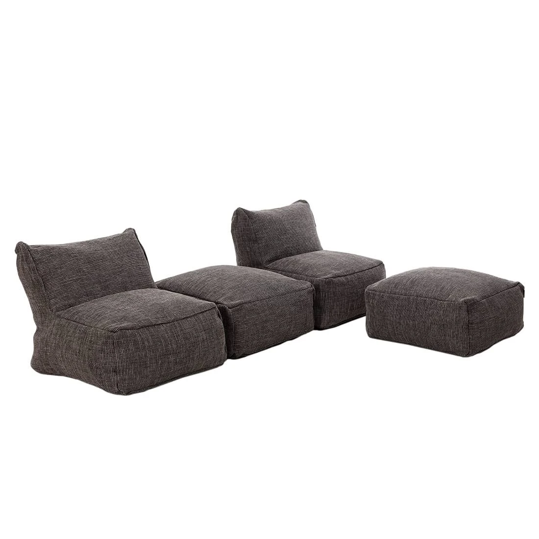 ROOLF Living Loungesesselset Inkl. Hocker Anthrazit 6 ROOLF Living Loungesesselset Inkl. Hocker Anthrazit – Bild 6