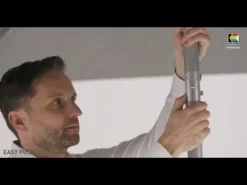 Kettler Easy Push Stockschirm 210x150cm Aluminium/Polyester Silber/Hellgrau Meliert