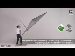 Kettler Easy Turn Ampelschirm Ø330cm Aluminium/Polyester Silber/Charcoal