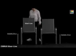 Kettler Cirrus Silver Line Klappsessel Aluminium/Outdoorgewebe Silber/Anthrazitgrau