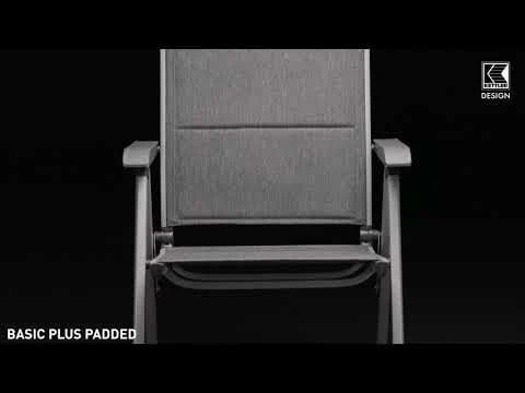 Kettler Basic Plus Klappsessel Aluminium/Outdoorgewebe Silber/Anthrazit Meliert