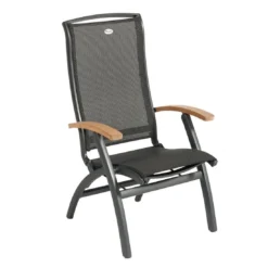 Hartman Da Vinci Klappsessel Aluminium/Textilene Mit Teak-Armlehnen Xerix