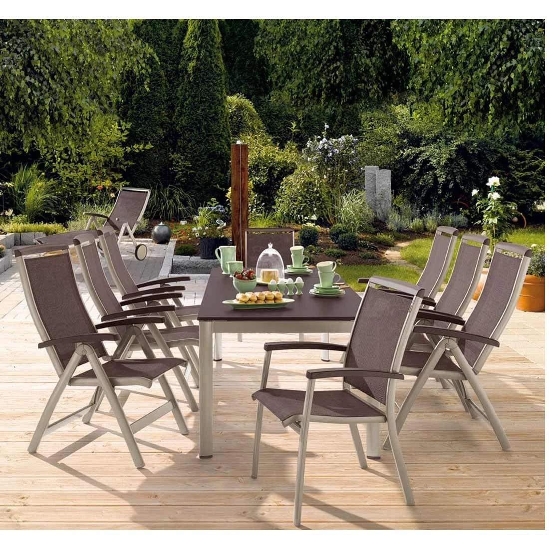 Sieger Royal Hocker Aluminium/Textilene Champagner/Mocca 2 Sieger Royal Hocker Aluminium/Textilene Champagner/Mocca – Bild 2