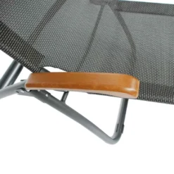 Sungörl Phönix DV Bäderliege Stahl/Textilene/Eschenholz Anthrazit/Grau -Gartenmöbel Geschäft 657099 3