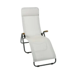 Sungörl Phönix Bäderliege Stahl/Textilene/Eschenholz Anthrazit/Sand