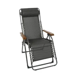 Sungörl Oasi DV XL Relaxliege Stahl/Textilene/Eschenholz Eisengrau/Quatro-Black-Gold