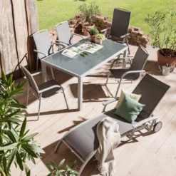 Best Palermo Klappsessel Aluminium/Textilene Silber/Anthrazit -Gartenmöbel Geschäft 811638 5