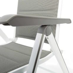 MWH Futosa Klappsessel Aluminium/Textilene Polarweiß/Grau -Gartenmöbel Geschäft 833836 4
