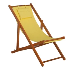 Siena Garden Faro Beach-Liegestuhl Holz/Textilene Gelb