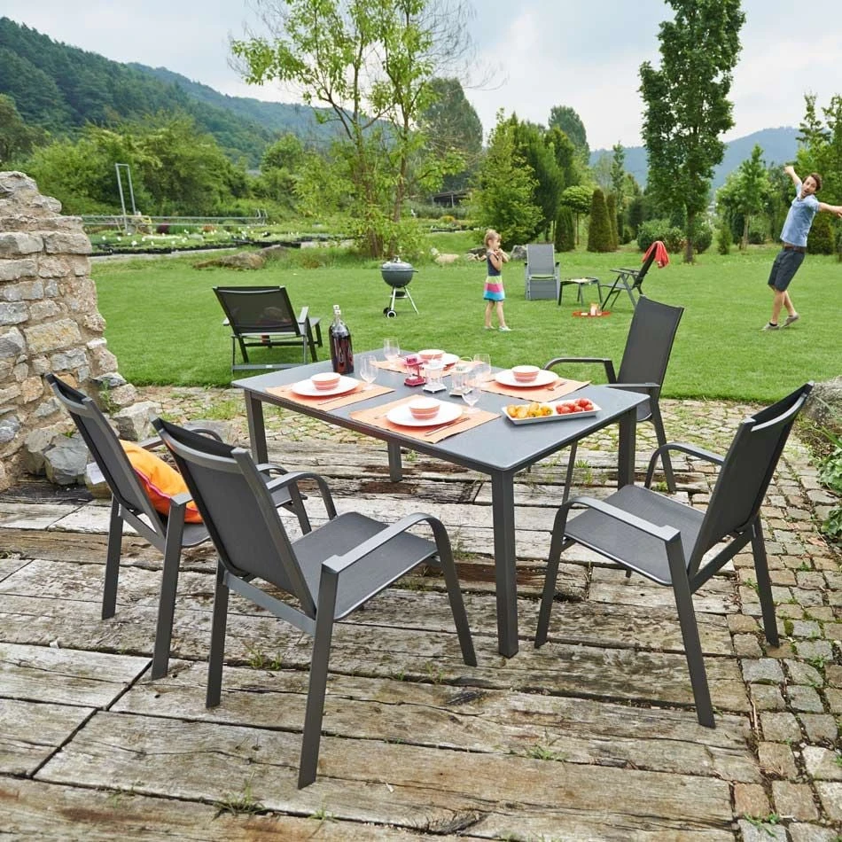 Acamp Urban Klappsessel Aluminium/Textilene Anthrazit/Carbon 2 Acamp Urban Klappsessel Aluminium/Textilene Anthrazit/Carbon – Bild 2