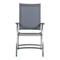 Zebra One Klappsessel Edelstahl/Textilene Silber/Dark Grey -Gartenmöbel Geschäft 903015 3