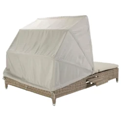 Domus Ventures Cleveland Lecce Doppelliege Halbrundgeflecht/Olefin White-Pepper/Warm-Grey -Gartenmöbel Geschäft 910913 4