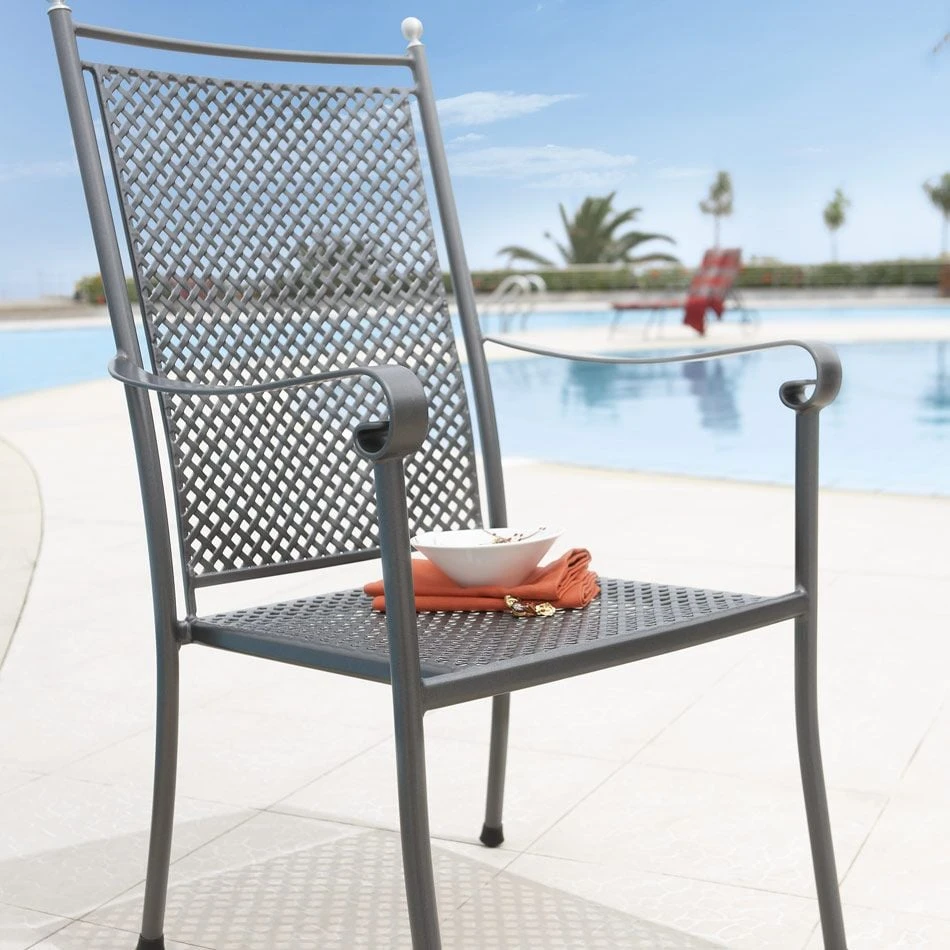 Royal Garden Excelsior Hochlehner-Stapelsessel Metall Eisengrau 2 Royal Garden Excelsior Hochlehner-Stapelsessel Metall Eisengrau – Bild 2