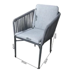 Acamp Manhattan Gartensessel Aluminium/Rope/Polster Anthrazit/Silbergrau -Gartenmöbel Geschäft acamp manhattan diningsessel aluminium rope polster 1258447 8