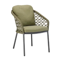 Best Mali Gartensessel Aluminium/Rope/Sunbrella Anthrazit/Grün-Melange