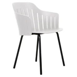 Cane-Line Choice Gartenstuhl Stahl/Polypropylen Schwarz/Weiß