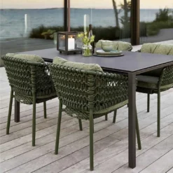 Cane-Line Ocean Stapelsessel Aluminium/Rope Dark Green -Gartenmöbel Geschäft cane line ocean stapelsessel aluminium rope 1463927 3