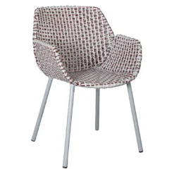 Cane-Line Vibe Gartensessel Stahl/Geflecht Light Grey/Bordeaux/Dusty Rose