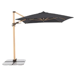 Doppler Alu-Wood Ultra Ampelschirm 300x220cm Holzoptik/Aluminium Anthrazit