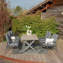 Garden Impressions Biola Verstellsessel Aluminium/Polyester Carbon Black/Mystic Grey -Gartenmöbel Geschäft garden impressions biola verstellsessel aluminium polster 1350033 10