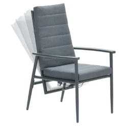 Garden Impressions Biola Verstellsessel Aluminium/Polyester Carbon Black/Mystic Grey -Gartenmöbel Geschäft garden impressions biola verstellsessel aluminium polster 1350033 6