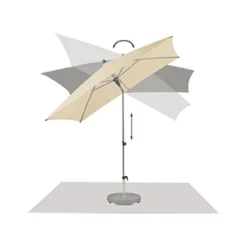 Glatz Alu Smart Easy Mittelstockschirm 210x150cm Eggshell -Gartenmöbel Geschäft glatz alu smart easy stockschirm 210x150 150 natur 4