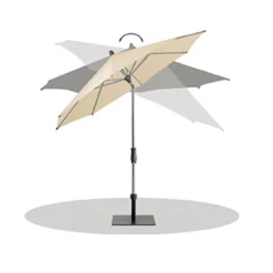 Glatz Alu Twist Mittelstockschirm Ø270cm Eggshell -Gartenmöbel Geschäft glatz stockschirm alu twist rund 270cm stoff 150 natur 4