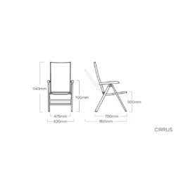 Kettler Cirrus Silver Line Klappsessel Aluminium/Outdoorgewebe Silber/Anthrazitgrau -Gartenmöbel Geschäft kettler cirrus silver line gartenstuhl alu outdoorgewebe 1368997 6