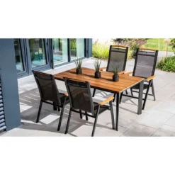 Kettler Memphis Klappsessel Aluminium/Textilene Mit Teak-Armlehnen Anthrazit/Bronze -Gartenmöbel Geschäft kettler memphis klappsessel alu textilen anthrazit bronze 2