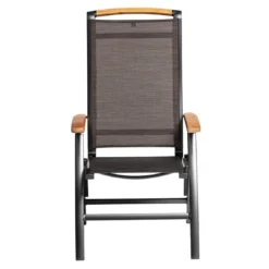 Kettler Memphis Klappsessel Aluminium/Textilene Mit Teak-Armlehnen Anthrazit/Bronze -Gartenmöbel Geschäft kettler memphis klappsessel alu textilen anthrazit bronze 3