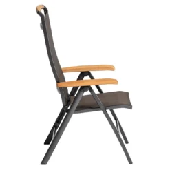Kettler Memphis Klappsessel Aluminium/Textilene Mit Teak-Armlehnen Anthrazit/Bronze -Gartenmöbel Geschäft kettler memphis klappsessel alu textilen anthrazit bronze 4