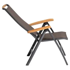 Kettler Memphis Klappsessel Aluminium/Textilene Mit Teak-Armlehnen Anthrazit/Bronze -Gartenmöbel Geschäft kettler memphis klappsessel alu textilen anthrazit bronze 6