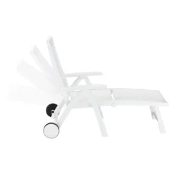 Kettler Roma Gartenliege Kunststoff Weiß -Gartenmöbel Geschäft kettler roma gartenliege rollbar kunststoff weiss 01638 000 5