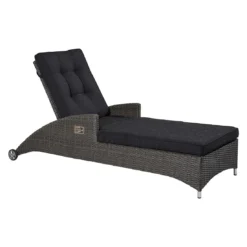 LC Garden Barcelona Gartenliege Geflecht/Polyester Grau Mix/Schwarz