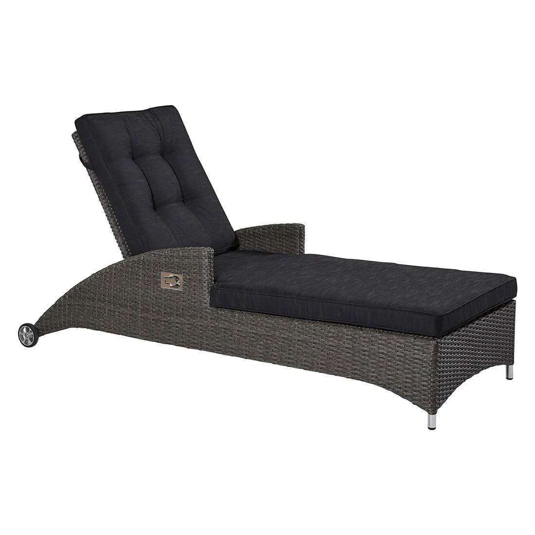 LC Garden Barcelona Gartenliege Geflecht/Polyester Grau Mix/Schwarz 1 LC Garden Barcelona Gartenliege Geflecht/Polyester Grau Mix/Schwarz