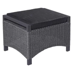 LC Garden Keramo Hocker Inkl. Kissen Aluminium/Geflecht Grau Mix/Anthrazit