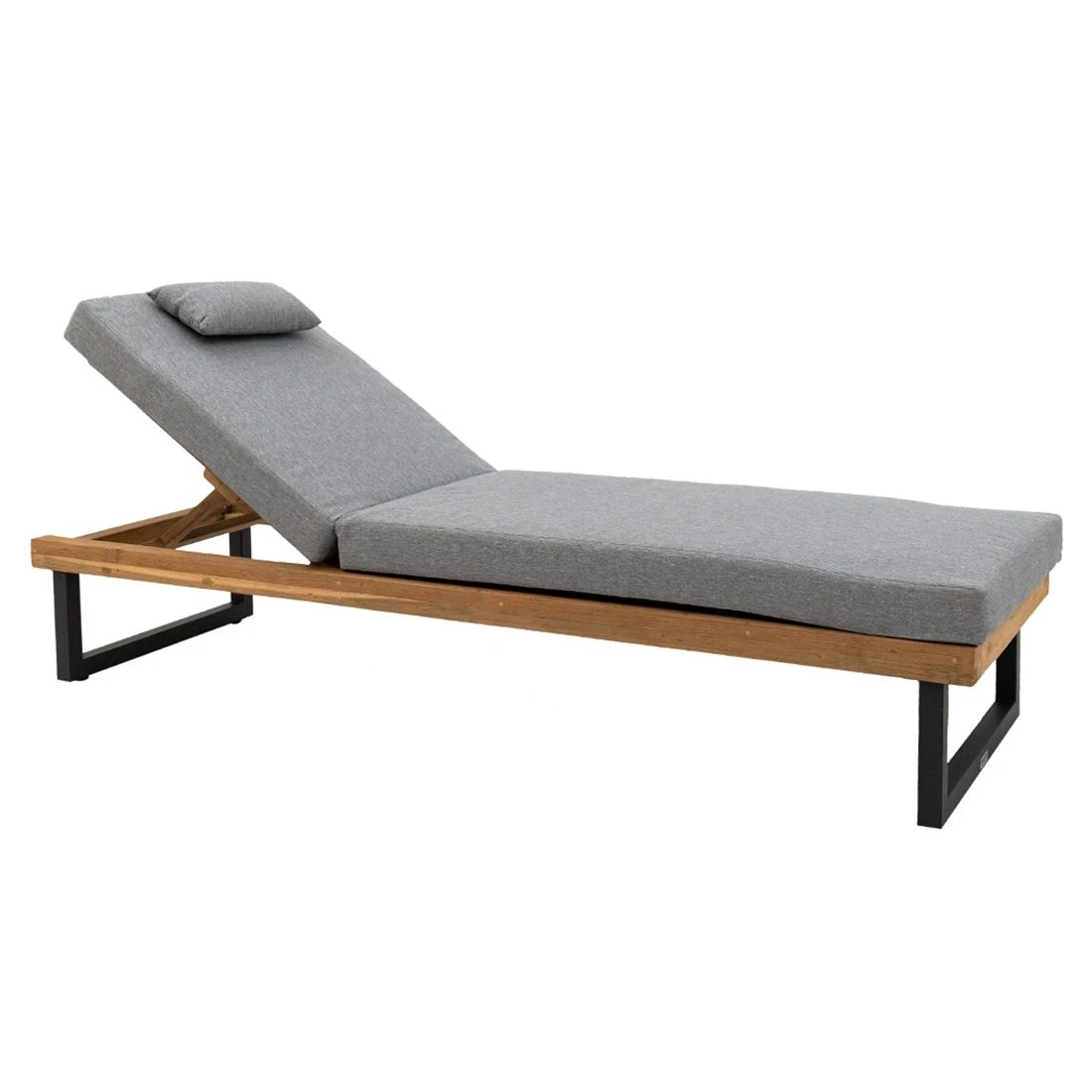 LC Garden Riviona Gartenliege Teak/Polster Natur/Grau 1 LC Garden Riviona Gartenliege Teak/Polster Natur/Grau